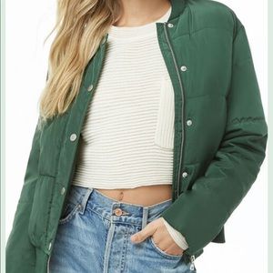 Green puffer jacket